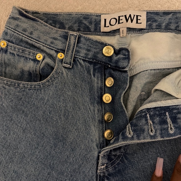 Loewe Light Blue Denim Jeans with Ivory Label - Picture 5 of 8